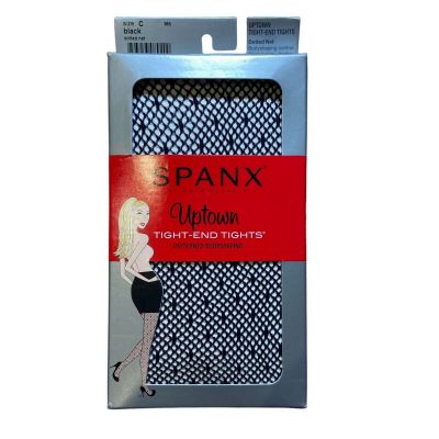 Spanx Uptown Tight End Tights Dotted Net Black Size C NWT